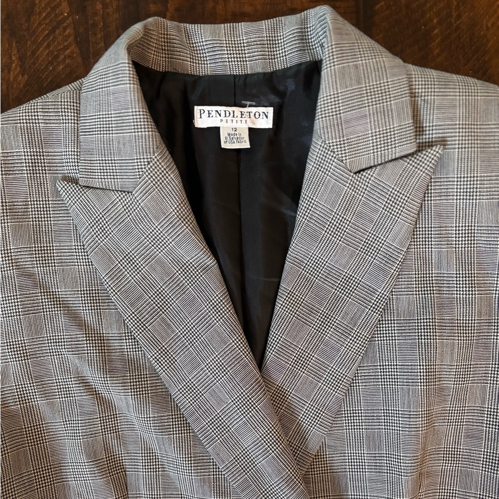 Pendleton Plaid Double Breasted Blazer Jacket In … - image 2